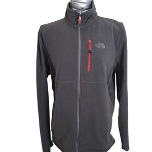 The North Face Black and Red Performance Jacket with Stand-Up Collar